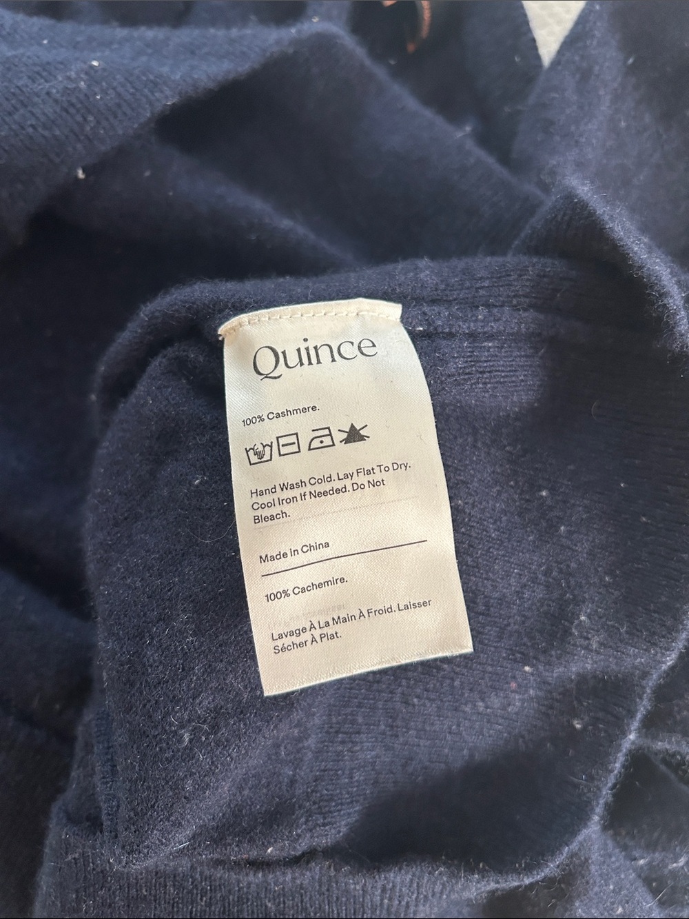 Quince Mongolian cashmere V-Neck Women’s Sweater in Navy - Picture 16 of 16